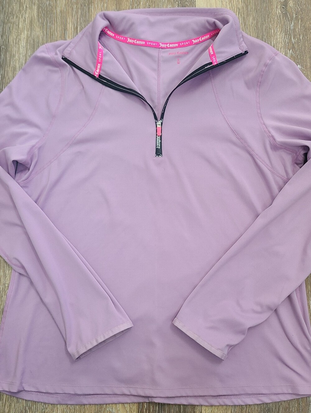 Juicy Couture Sport Lavender Long Sleeve Quarter-zip Athletic Top size XL